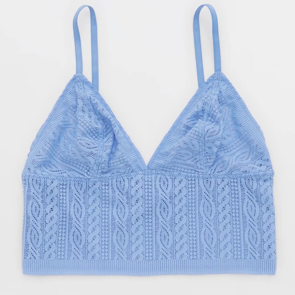 Aerie Blue cable Lace Bralette